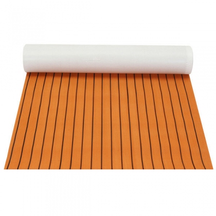 1200x2000x6mm EVA Foam Sheet Orange with Black Line Teak Synthetic Boat Decking Pad COD