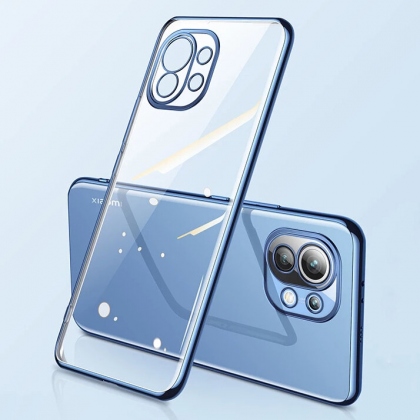 Bakeey for Xiaomi Mi 11 Case 2 in 1 Plating with Airbag Lens Protector Ultra-Thin Anti-Fingerprint Shockproof Transparent Soft TPU Protective Case Non-Original