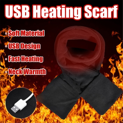 USB Heating Electric Heated Neck Wrap Scarves Outdoor Sport Camping COD