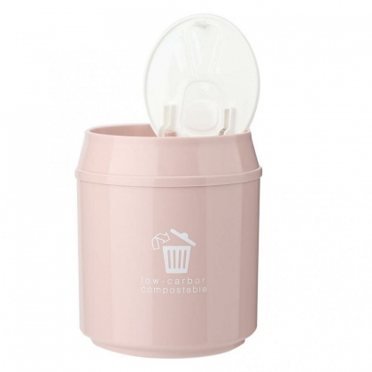 Plastic Small Waste Bin Cute Mini Trash Can Desktop Trash Basket Table Home Office Trash Can Dustbin Sundries Barrel Box COD