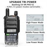 Baofeng UV-9R PRO V2 128 Channels High-Power Walkie Talkie UV Dual Band CB Ham Radio IP68 Waterproof 2800mAh Flashlight Two-way Radio EU Plug COD