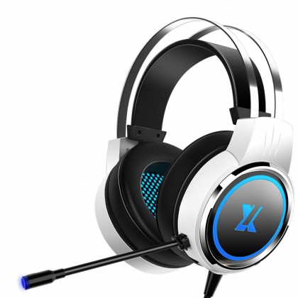 Heir Audio X8 Gaming Headset 7.1Channerl 50mm Unit RGB Colorful Light 4D Surround Sound Ergonomic Design 360° Omnidirectional Noise Reduction Microphone