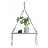 Bohemia Macrame Woven Wood Mount Shelf Tapestry Tassel Wall Hanging Storage Rack Home Office Decorations COD