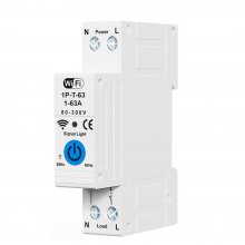 RMDZT-1PNL 63A Smart WiFi Circuit Breaker ON/OFF Timing Function Short Circuit Protection Voice Control Real-Time Electricity Consumption Tracking Compatible Tuya Smart Life App