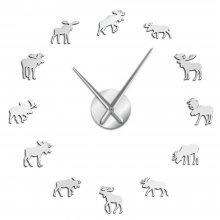 47 Inch Wildlife Moose DIY Giant Wall Clock Moose Silhouette Decorative Frameless Wall Watch Modern Nature Animal Wall Art Hunting Clock COD
